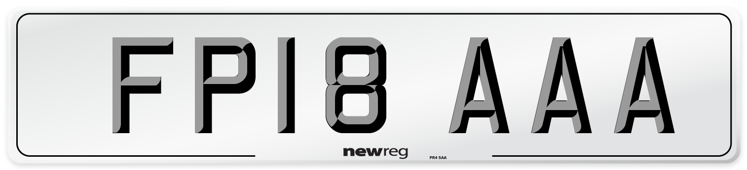 FP18 AAA Number Plate from New Reg